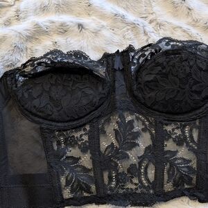 Elegant Black Lace Bustier